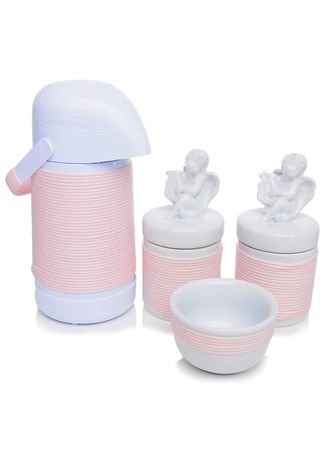 Kit Higiene Modern Detalhes Para Bebê Rosa