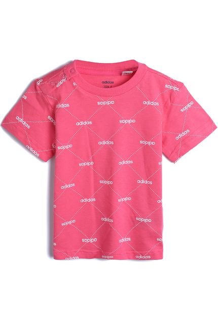 Camiseta adidas Performance Menino Escrita Rosa - Marca adidas Performance