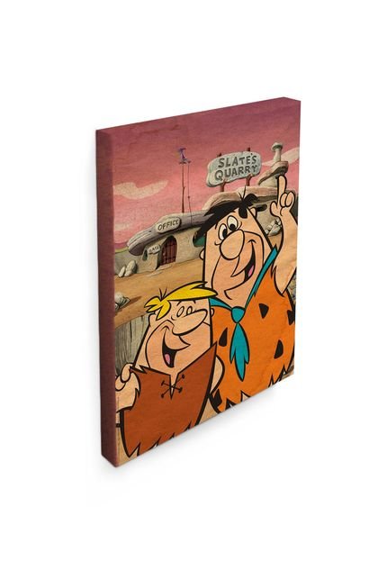 Tela Hanna Barbera Lona Flinstones Fred and Barney 40cmx50cm Marrom - Marca Hanna Barbera