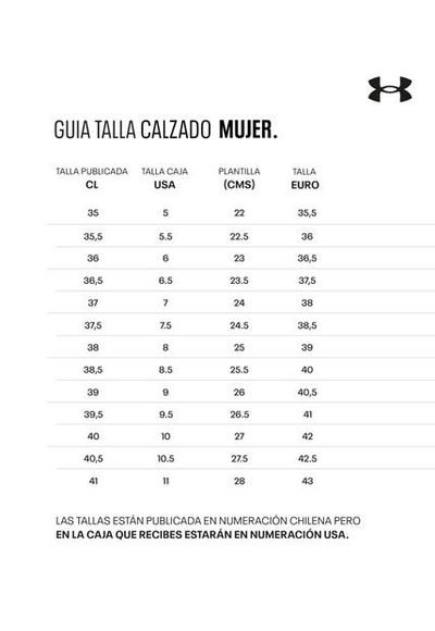 Zapatos under armour shop talla 10 de mujer