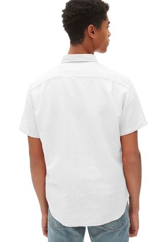Camisa Linho GAP Reta Bolso Branca