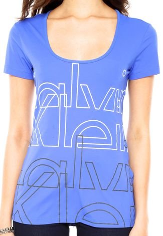 Blusa Calvin Klein Estampa Logo Azul