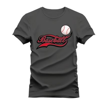 Camiseta Plus Size Algodão Estampada Premium Baseball  - Grafite - Marca Nexstar