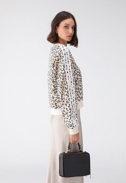 Blusa de Moletom Fechada adidas Originals Leopard Luxe Off-White - Marca adidas Originals