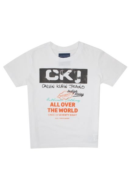 Camiseta Calvin Klein Kids All Over Branca - Marca Calvin Klein Kids