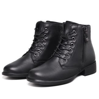 Bota Coturno Feminino de Couro   Mod.0905 Preto