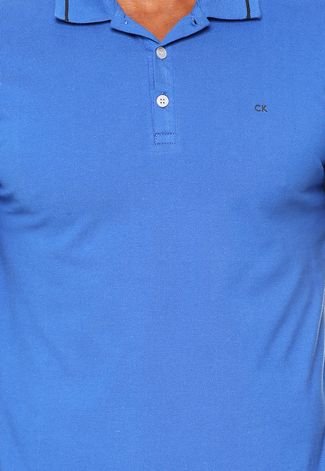 Camisa Polo Calvin Klein Tag Azul