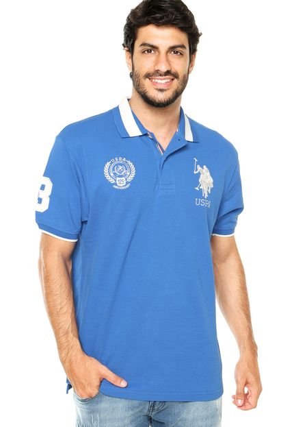 Camisa Polo U.S. Polo Bordado Azul - Marca U.S. Polo