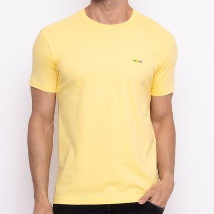 Camiseta Básica Masculina Brasil Premium Alta Costura Amarelo - Marca HILMI