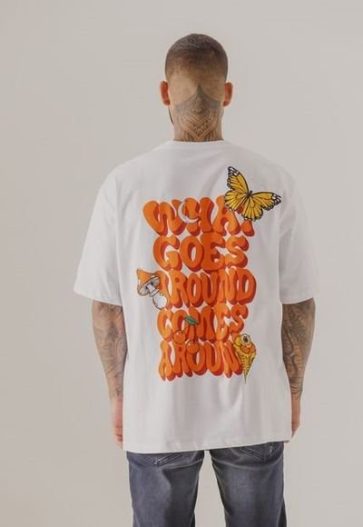 Camiseta Blanco Naranja Rojo People xito Compra Ahora Dafiti