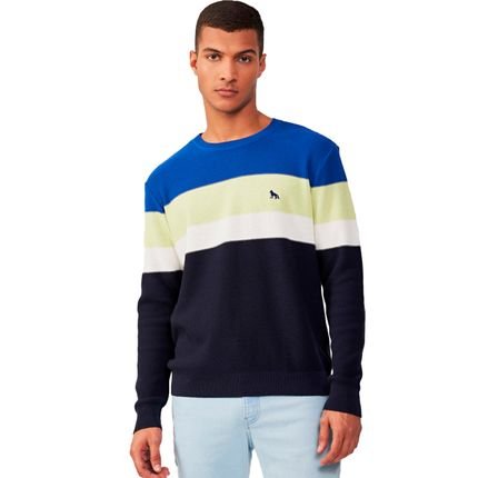 Suéter Tricot Acostamento Multicolor IN23 Azul Masculino - Marca Acostamento
