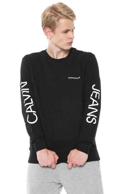 Moletom Fechado Calvin Klein Jeans Logo Preto - Marca Calvin Klein Jeans