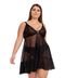 Camisola IMI Lingerie Sem Bojo Em Tule E Renda Com Calcinha Plus Size Aurora Preto - Marca IMI LINGERIE