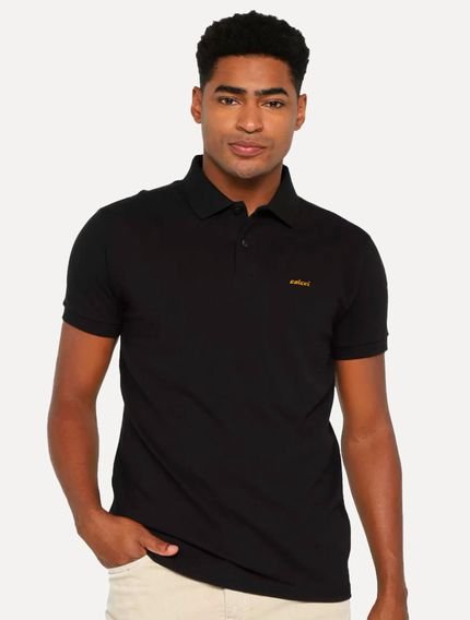 Polo Colcci Masculina Piquet Orange Logo Preta - Marca Colcci