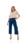 Pantacourt Jeans Feminina Slim com Fenda Lateral  Azul - Marca ARAUTO JEANS