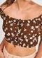 Cropped Ombro A Ombro Floral Marrom - Marca Youcom