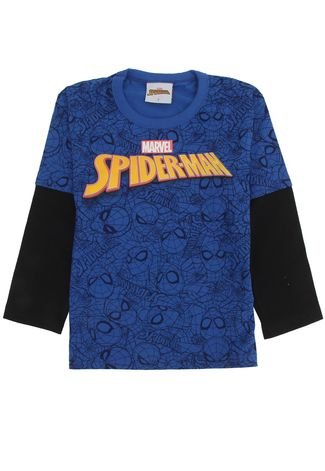 Camiseta Spider Man Infantil Homem-Aranha Azul