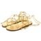 Sandália Papete De Amarrar Napa Soft Dourada Blogueira Lançamento - Marca Carolla Shoes