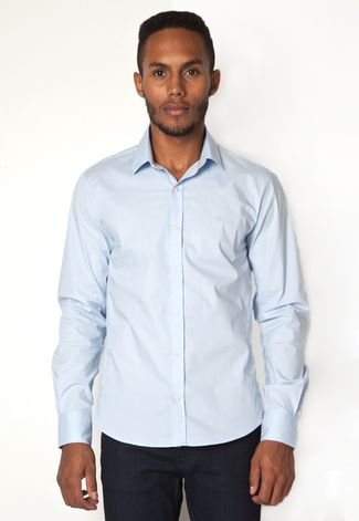 Camisa Calvin Klein Jeans CKJ Slim Body Azul - Compre Agora