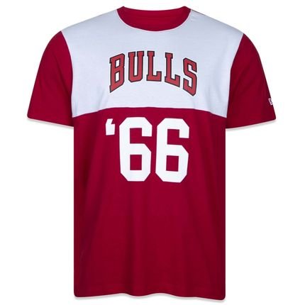 Camiseta New Era Regular NBA Chicago Bulls Core Manga Curta - Marca New Era