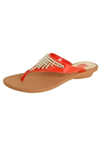 Rasteira Pink Connection Glamour Coral