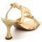 Sandalia Salto Quadrado Feminino Com Tiras Dourada Feminina - Marca Flor da Pele