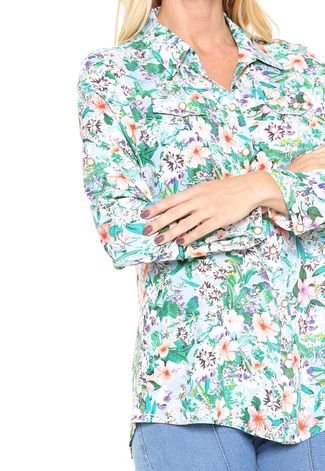 Camisa Meiling Floral Azul