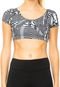 Top Power Fit Cropped Preto/ Branco - Marca Power Fit
