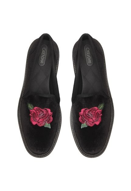 Mocassim Flatform Grendha Veludo Loafer Plat Preto - Marca Grendha