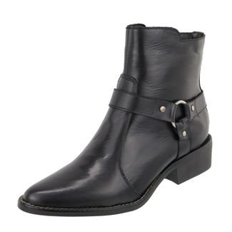 Bota em Couro Feminina Cano Baixo Bico Fino Preto Tellini Store