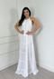 Vestido de Verão Longo Juliette Viscose Frente Única Amarração Branco Ano Novo - Marca Cia do Vestido