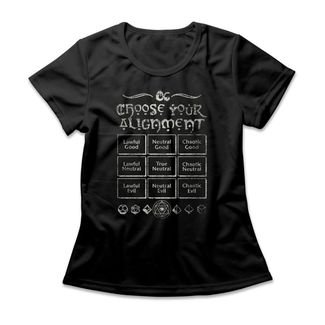 Camiseta Feminina Choose Your Alignment - Preto