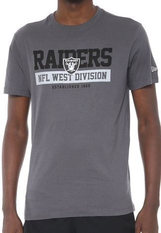 Camiseta New Era Oakland Raiders Cinza