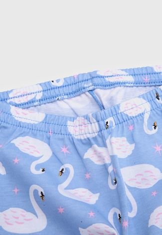 Pijama Kyly Longo Infantil Cisne Branco/Azul