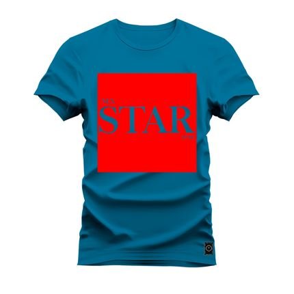 Camiseta Plus Size Premium Algodão Estampada Star Red  - Azul - Marca Nexstar