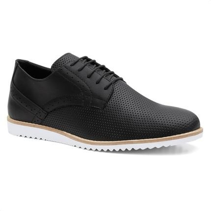 Sapato Oxford Social Masculino Casual Perfurado Conforto Preto - Marca Form's