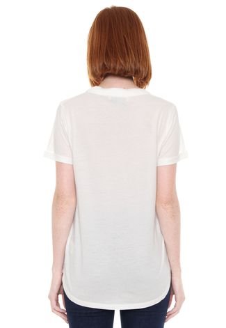 Camiseta Desigual Bordada Off-White