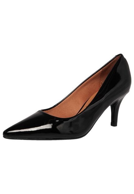 Scarpin Vizzano Envernizado Fino Preto - Marca Vizzano