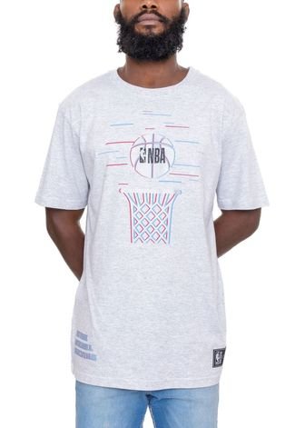 Camiseta NBA Basket Hoop Cinza Mescla
