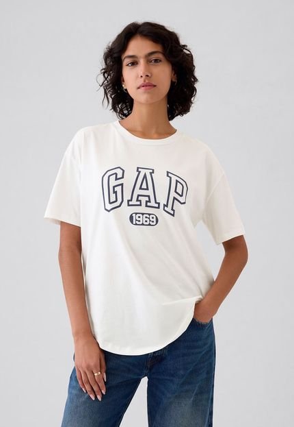 Camiseta GAP Reta Logo Off-White - Marca GAP