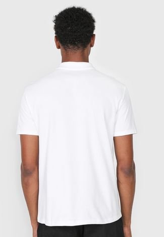 Camisa Polo Calvin Klein Jeans Reta Logo Branca