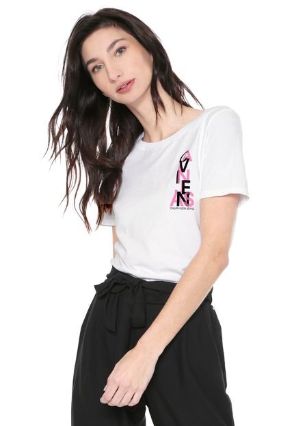 Blusa Calvin Klein Jeans Logo Branca - Marca Calvin Klein Jeans