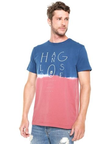Camiseta Hang Loose Especial Deepdye Azul/Rosa
