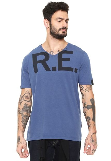 Camiseta Replay Estampada Azul - Marca Replay