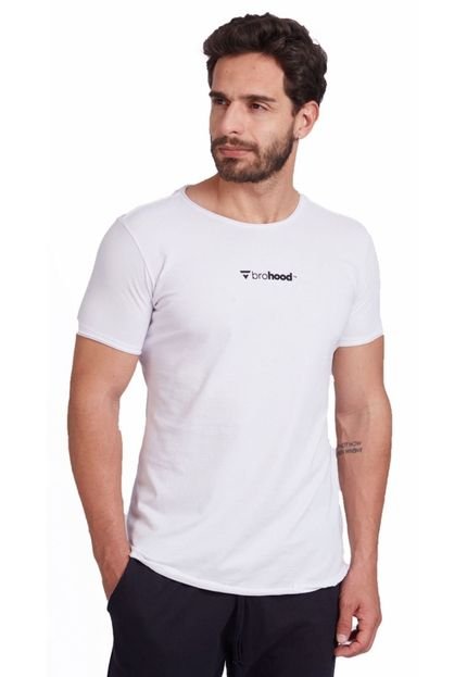 Camiseta Longline Brohood Masculina Malha Branca - Marca Brohood