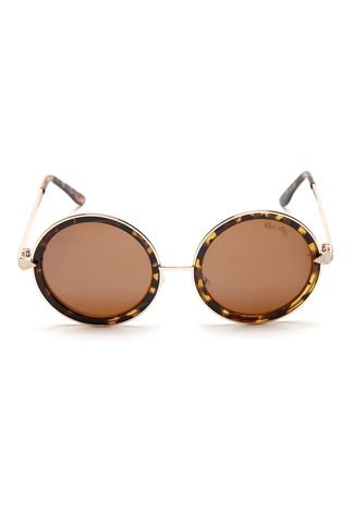 Óculos de Sol Rock Lily Redondo Dourado/Marrom