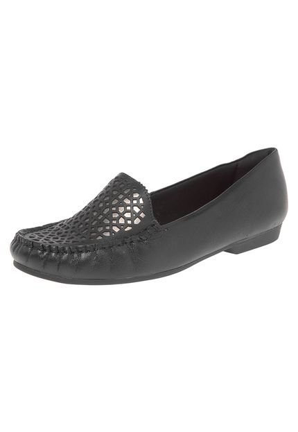 Mocassim Usaflex Laser Preto - Marca Usaflex