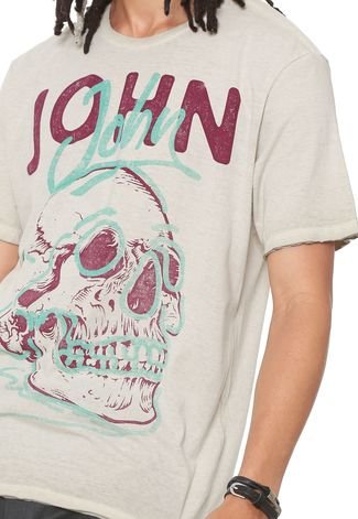 Camiseta John John Estampada Bege