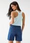 Regata Cropped Aeropostale Reta Estampada Azul - Marca Aeropostale