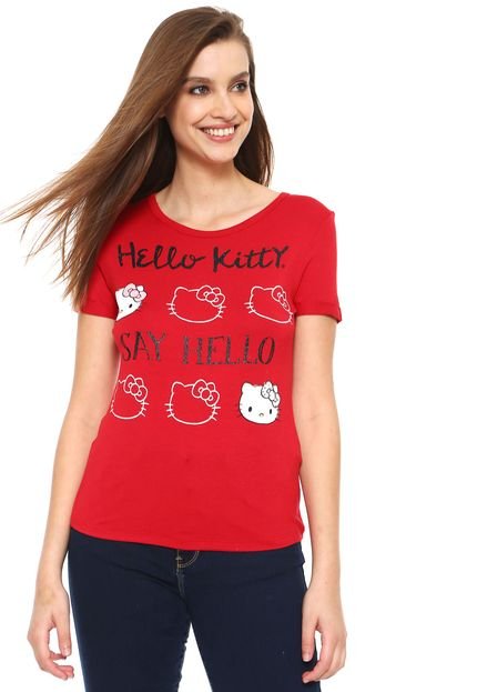 Camiseta Cativa Hello Kitty Estampada Vermelha - Marca Cativa Hello Kitty